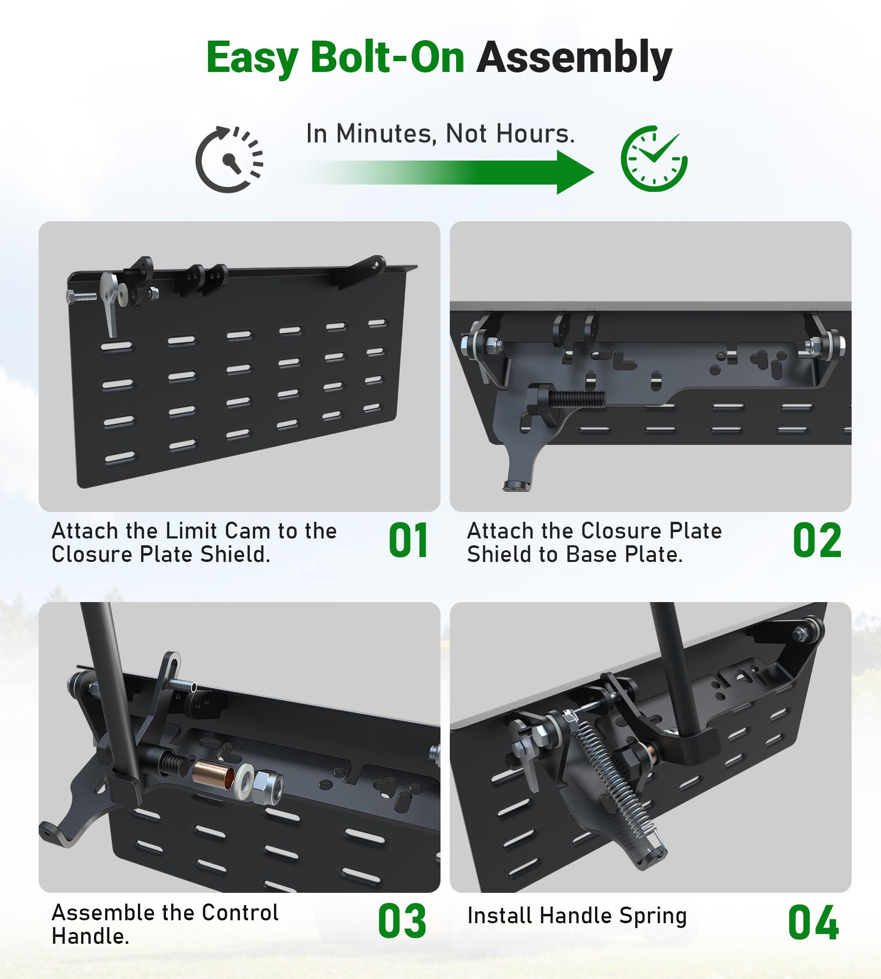 ELITEWILL Bloqueador de canaleta de cortacésped apto para cortacésped Ferris, Exmark, Gravely, Hustler y Toro, Kubota, bloqueador de canal de solapa de césped OE ACS6000ULS para la mayoría de