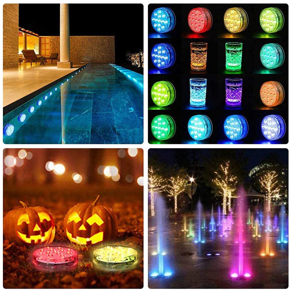 13 LED RGB Sommible Light with Magnete e ventosa Piscina luce sott'acqua acquario stagno notte luce notturna-2 controller lampada 2