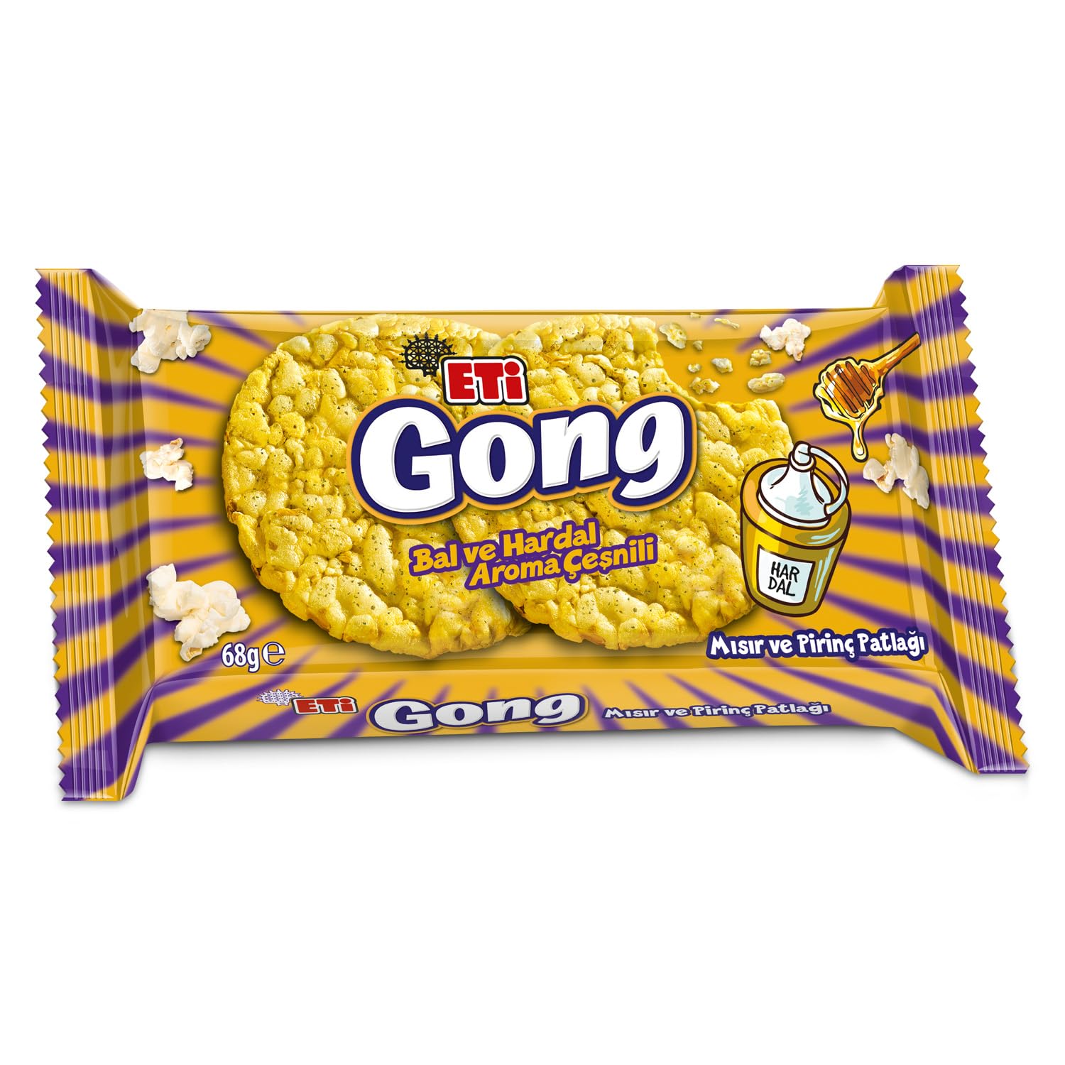 Eti Gong Ballı Hardallı Mısır ve Pirinç Patlağı 68 g