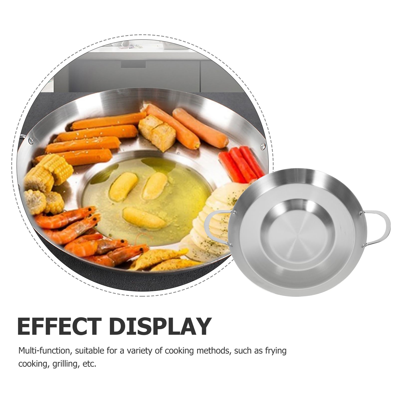 BESTonZON Concord Stainless Steel Comal Frying Bowl Cookware (19.6