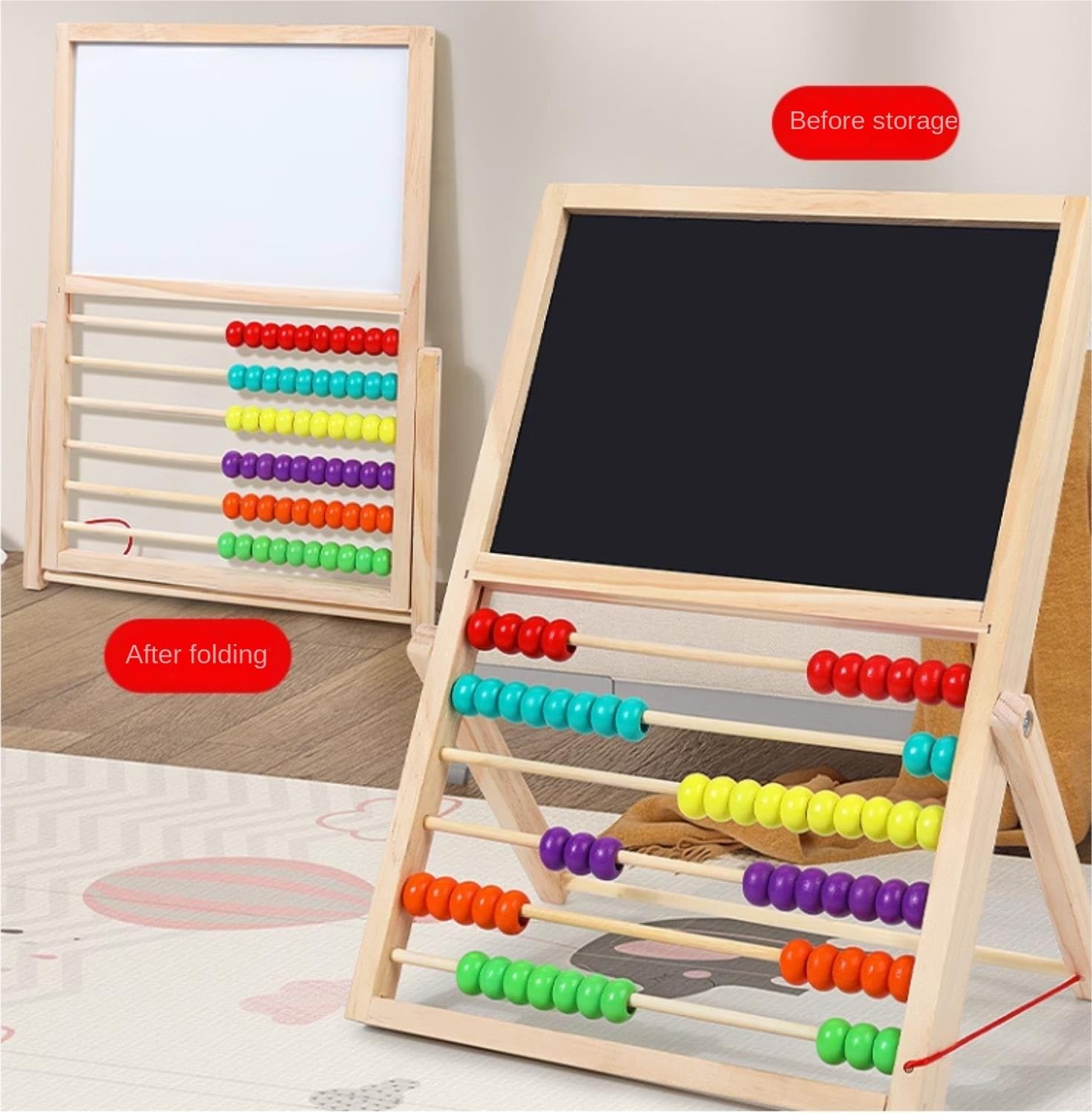 Abacus Deska Do Rysowania Abakus Drewniana Rama Wielofunkcyjny 6-rzędowy Ramki Liczenia Wczesnej Nauki Przybory Szkolne