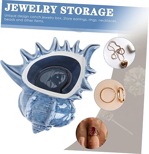 Miniatura 4 de Cabilock Caja de almacenamiento de caracola, caja de baratija, recipiente de comida costera, cuencos para servir fiestas costeras, tarros náuticos,