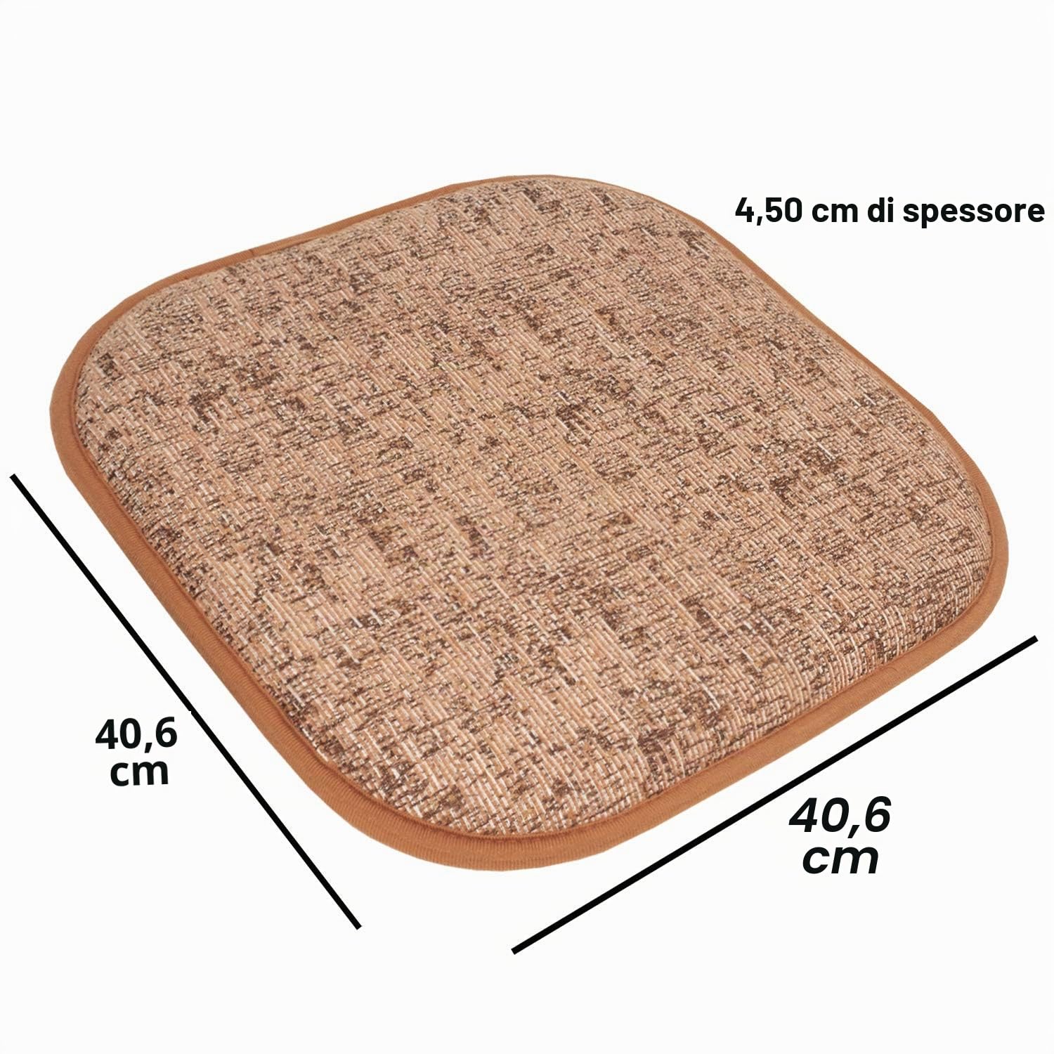 Sweet Home Collection Cuscino per sedia in memory foam, motivo a nido d'ape, antiscivolo, con schienale in gomma antiscivolo, quadrato, 40,6 x 40,6 cm, colore: ruggine e marrone, confezione da 6