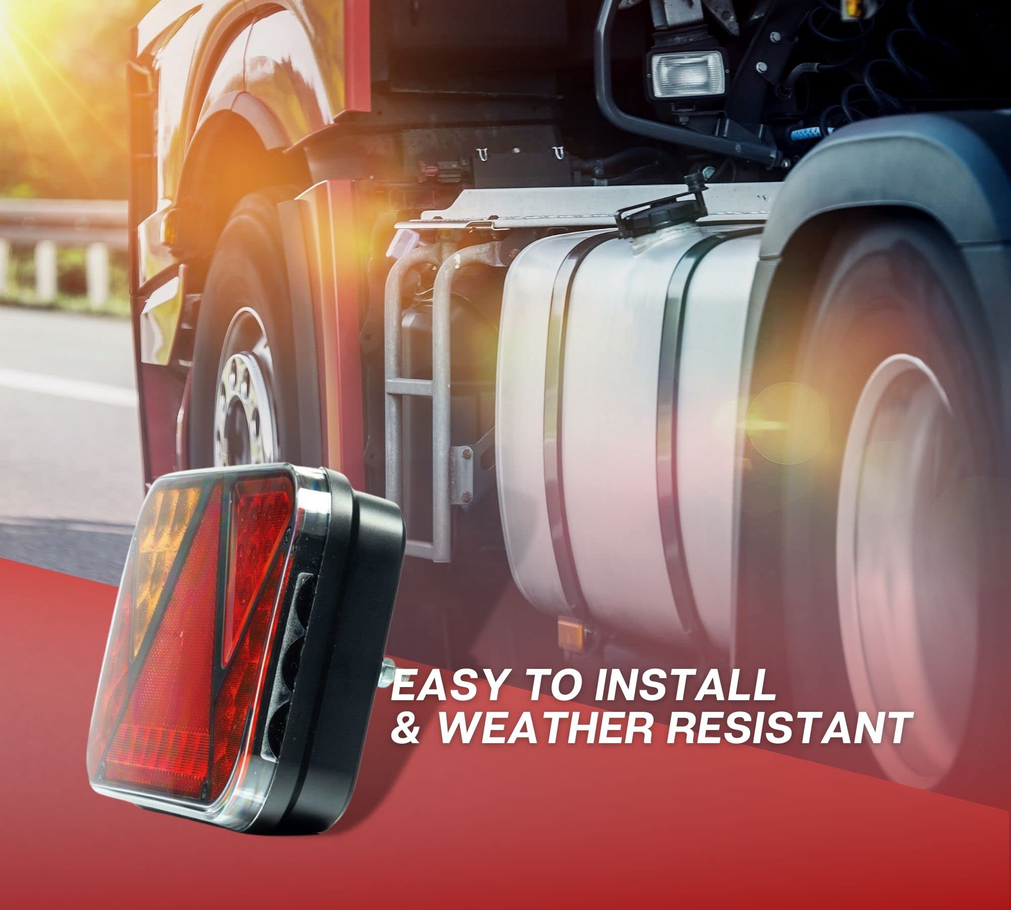 DOJA Barcelona | Pilotos Traseros Remolque LED Rectangular | Triángulo 12v LED | Posicion, STOP, Indicador, Luz Matricula, Antiniebla/Marcha Atras | Piloto Trasero Homologado | Pilotos Remolque