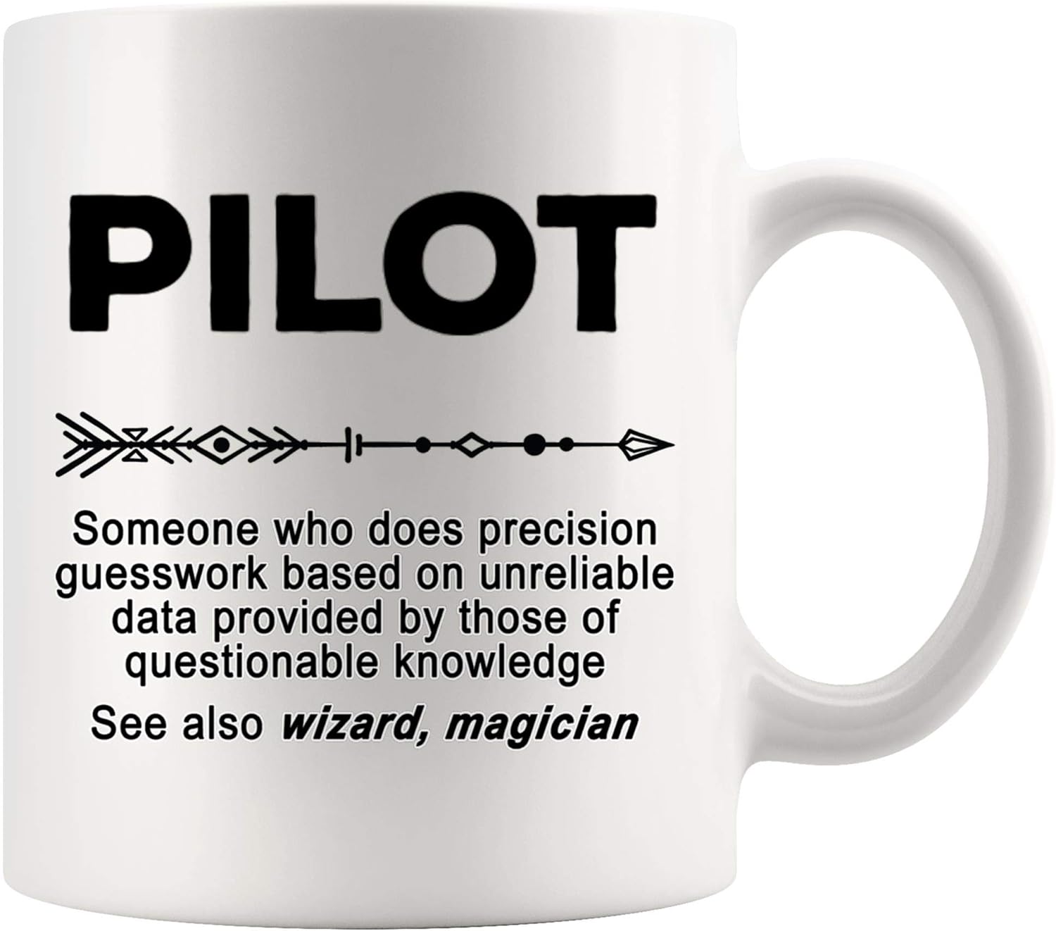 Pilot Mug Coffee Joke Gag Cup Definition Meaning Funny