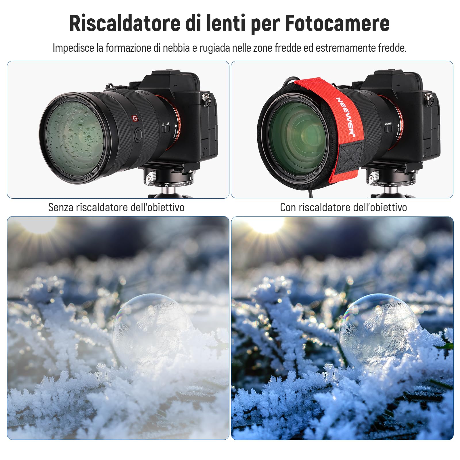 Riscaldatore Per Obiettivo USB 300mm - Per Fotocamere E Telescopi - 3 Livelli Temperatura - Foto 6