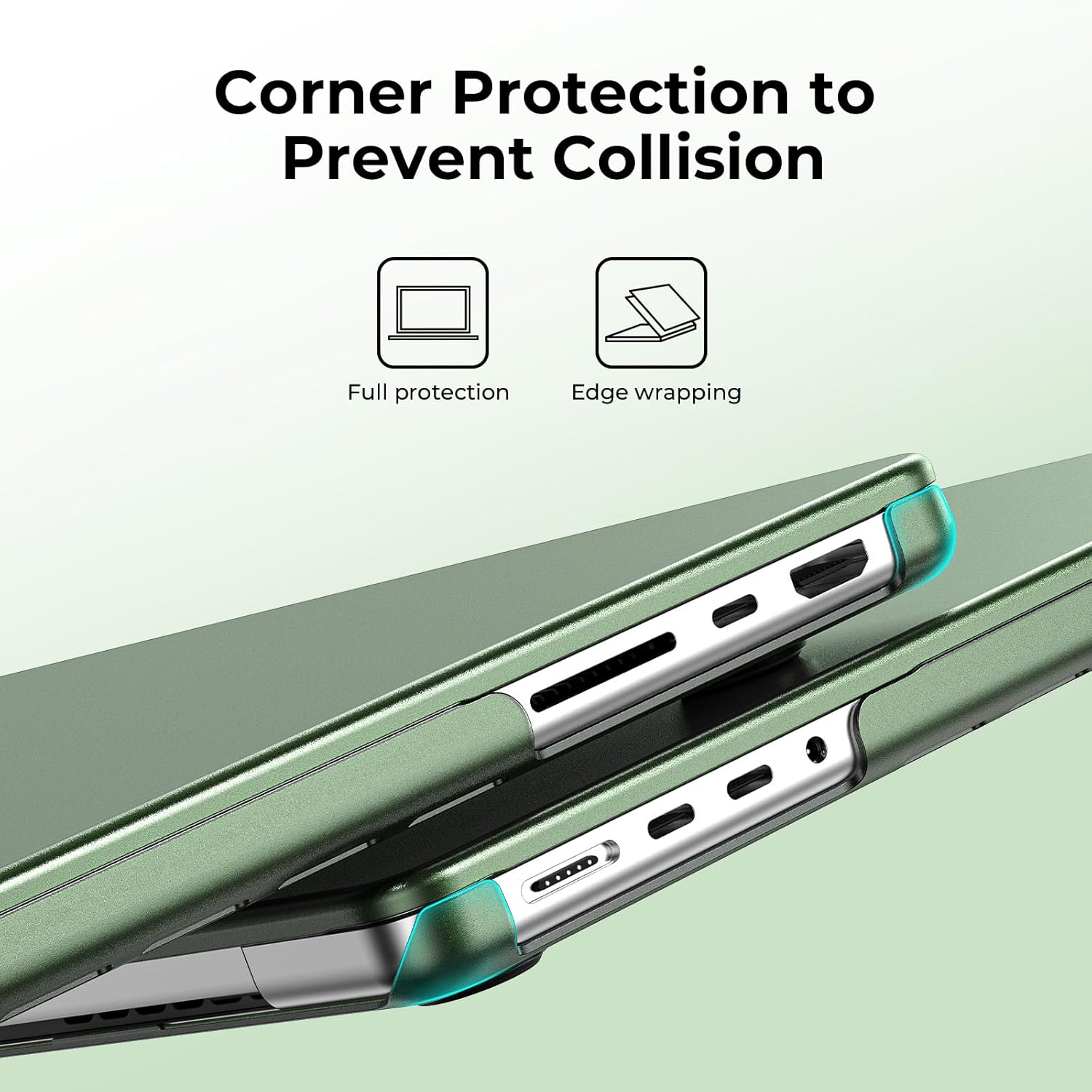 BlueSwan Matte Case for MacBook Pro 14 M5 M4 M3 M2 M1 Pro/Max 2026-2021, Compatible A3426 A3427 A3434 A3401 A3112 A2992 A2918 A2779 A2442, Hard Shell Protective Cover, Matte Midnight Green