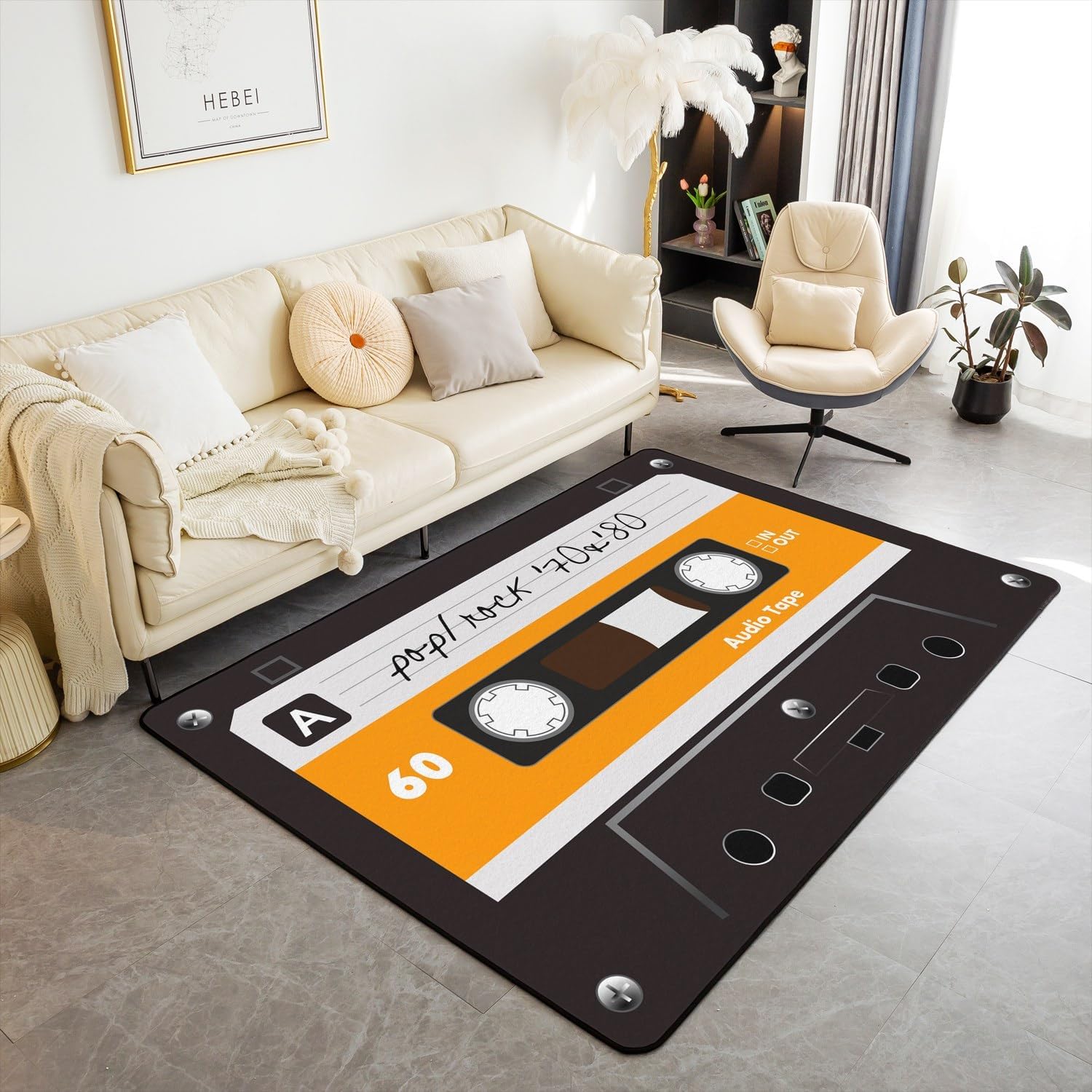 Amazon.com: Erosebridal 80s Party Area Rug 3x5 for Bedside,Audio ...