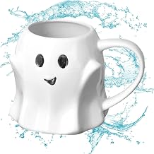 Halloween Coffee Cup, Halloween Mug Cup, Creative Halloween Ceramic Coffee Mug, Ghost Mug with Gift Box, Ghost Shaped Cup with Handle, Best for Coffee Lover