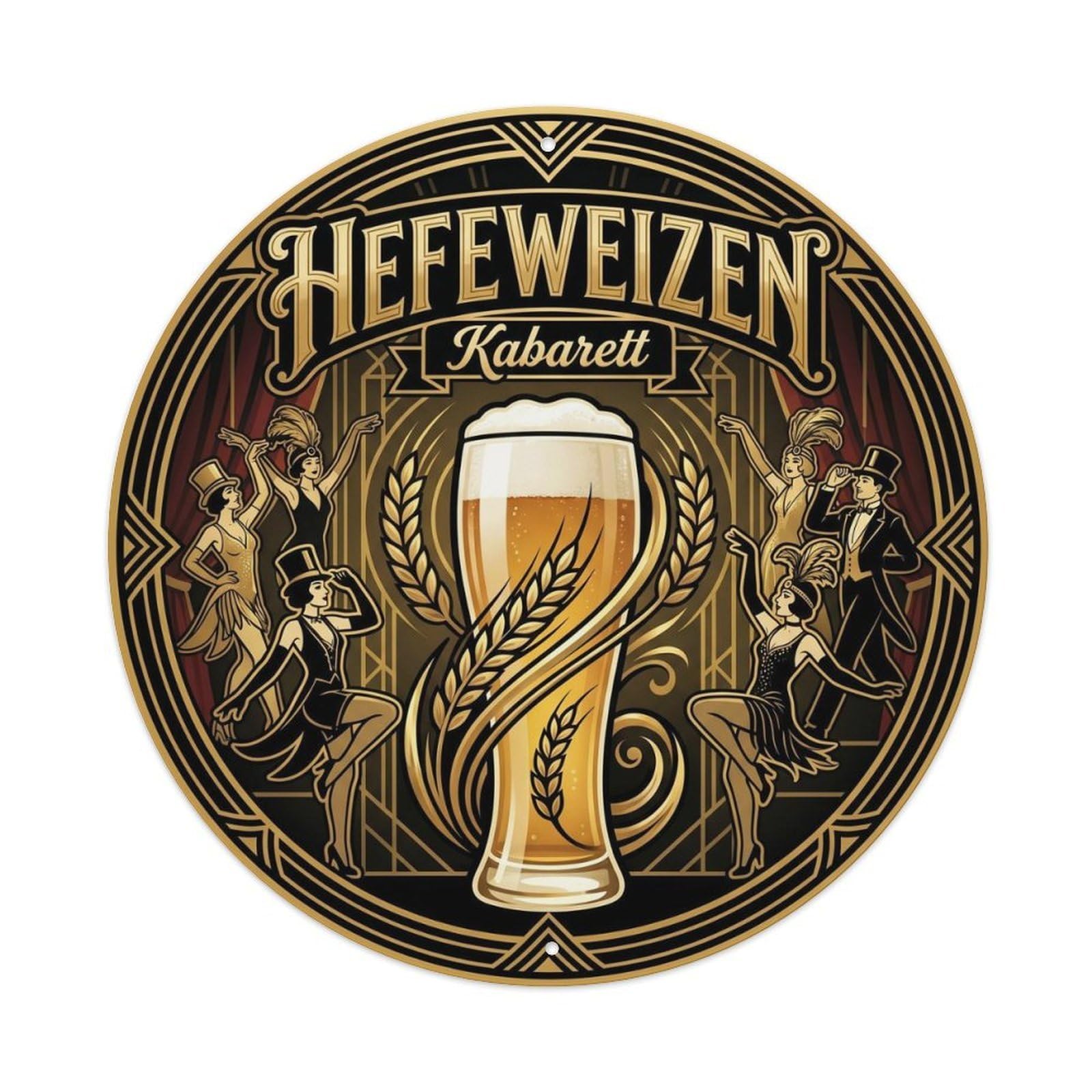 German Wheat Beer Brewery Culture Classic Foam Mug Metal Tin Sign