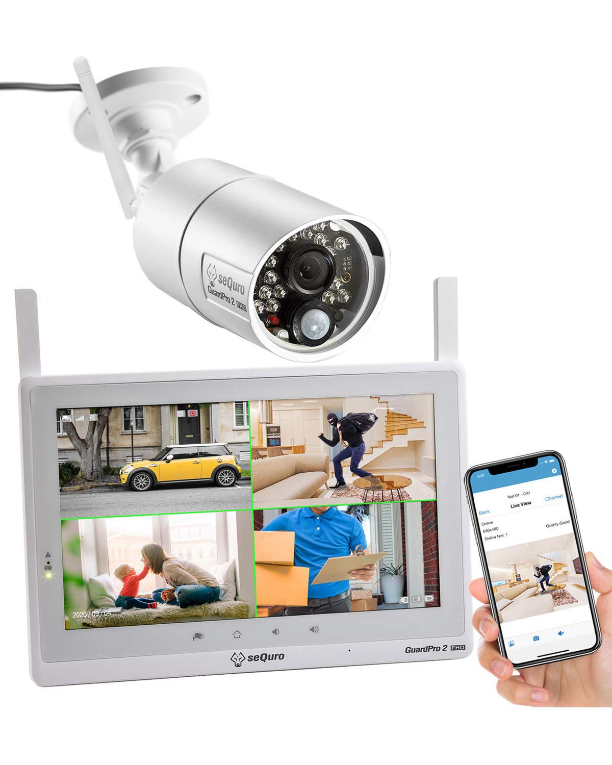 Buy Sequro GuardPro2 Plus 1080P Home Surveillance Camera System