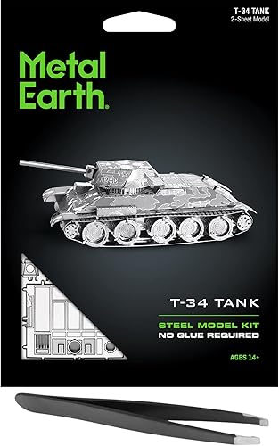 Metal Earth T-34 Tank 3D Metal Model Kit Bundle con pinzas Fascinaciones