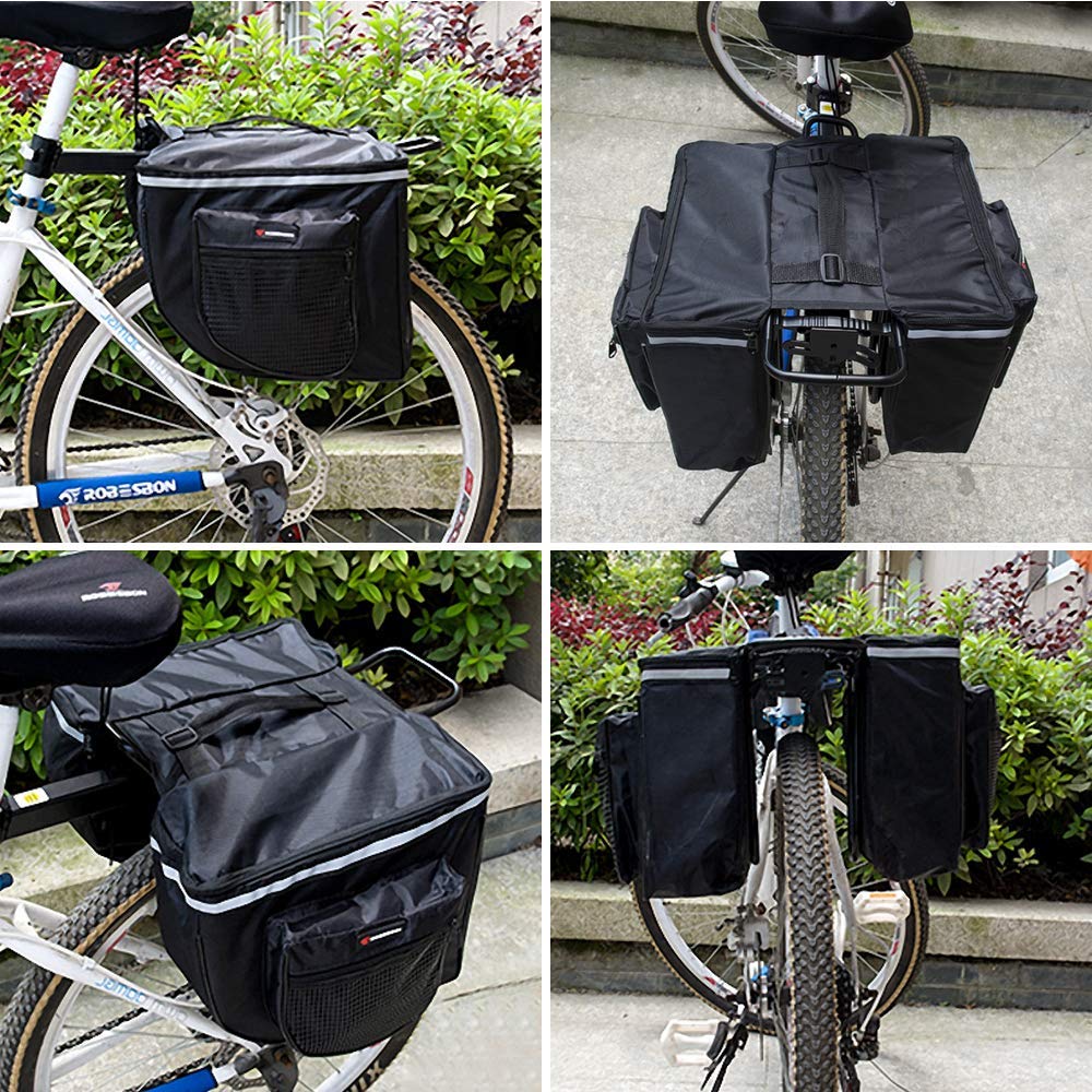RANJIMA Borsa per Bicicletta Posteriore Laterali Multifunzionale, Grande capacità Doppia per Portapacchi Impermeabile per Mountain Bike, Bici da Corsa Outdoor