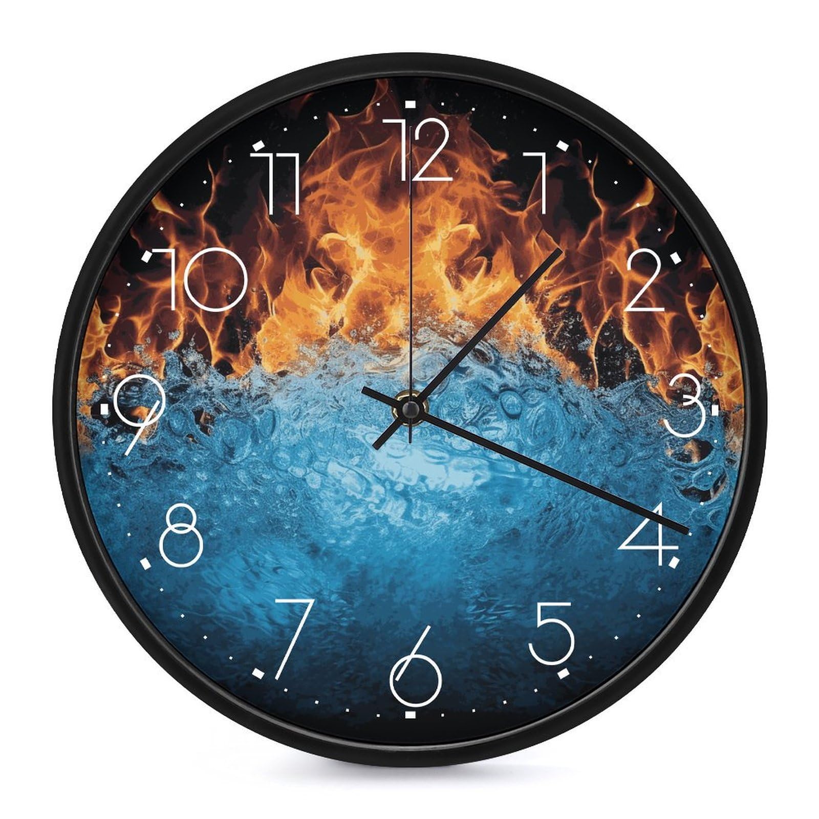 Horloge murale ronde pour cuisine et chambre à coucher au design épuré