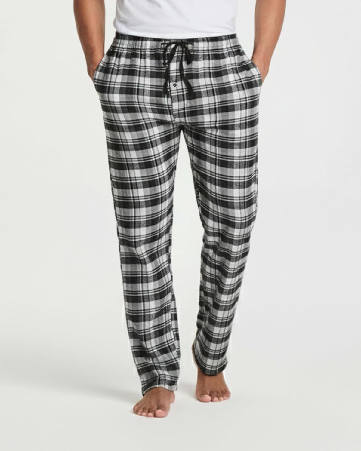 Real Essentials 3 Pack: Men's Soft Cotton Flannel Pajama Pants PJ Lounge Bottoms Elastic Waist Pockets (Big and Tall) - Image 2