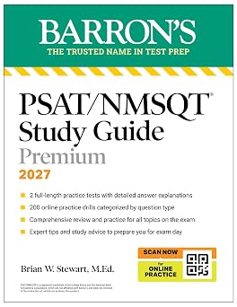 PSAT/NMSQT Premium Study Guide, 2027 2 Practice Tests + Comprehensive Review + 200 Online Drills Barrons Test Prep