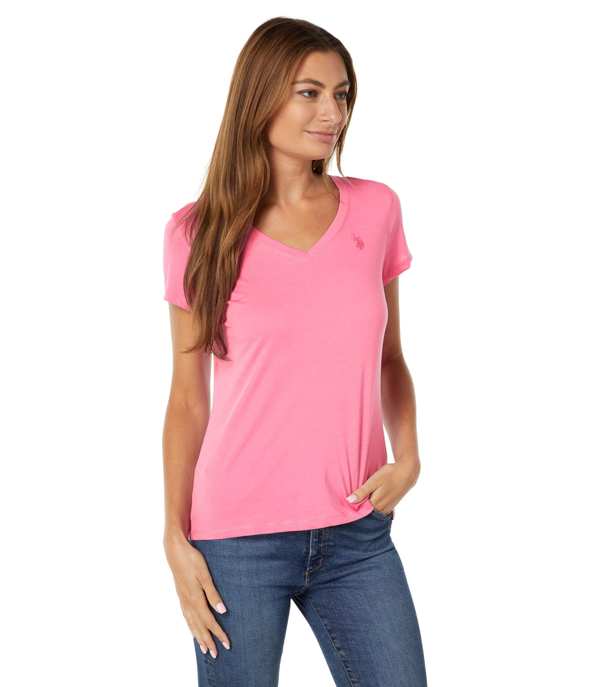 Juniors' Short-Sleeve V-Neck T-Shirt