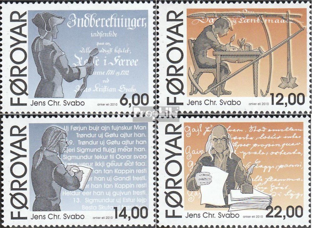 Denmark - Faroe Islands 704-707 (complete.issue.) 2010 Jens Christian Svabo (Stamps for collectors)