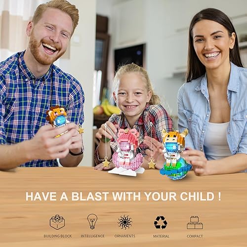 Miniatura 3 de qOvOp 3 paquetes de 12 constelaciones de juguetes de construcción de microladrillos, Tauro y Leo y Virgo, juego de bloques de construcción pequeños,