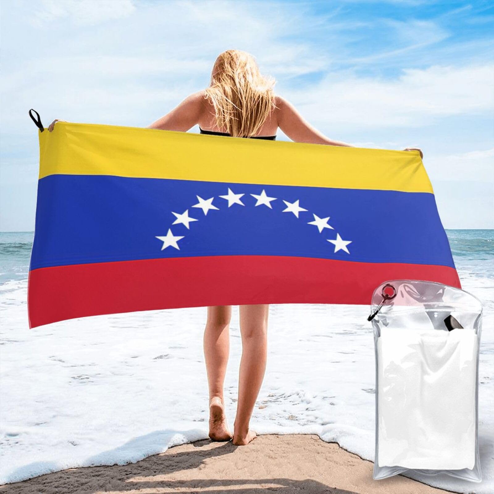 NImongt Flag Of Venezuela Print Adult Towel Travel Gym Beach Hiking Yoga Camping Lightweight Quick Dry Versatile