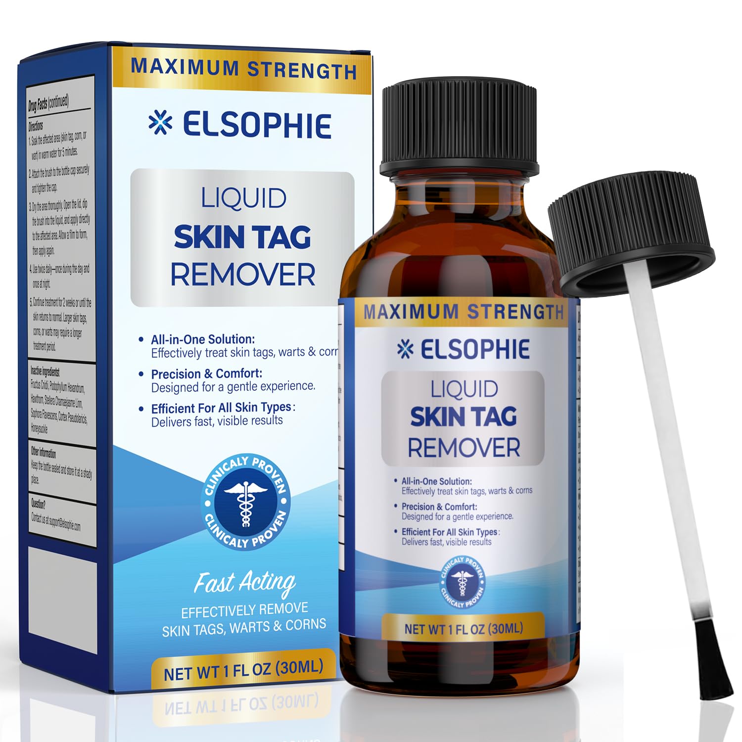 Fast-Acting Skin Tag Remover Freeze Off: Maximum Strength Skin Tag Removal Freeze Away for Men and Women - Plantar Wart Genital Wart Corns Calluses 1 oz