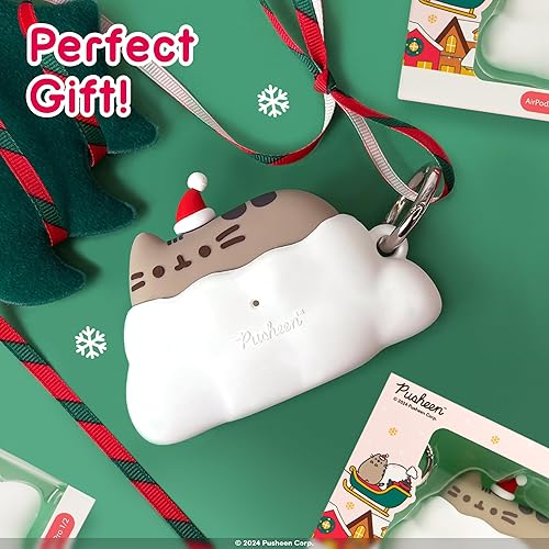 Miniatura 6 de iFace Pusheen The Cat Compatible con AirPods Pro y Pro 2 Funda de figura navideña  Bonita funda protectora de silicona clip de mosquetón incluido