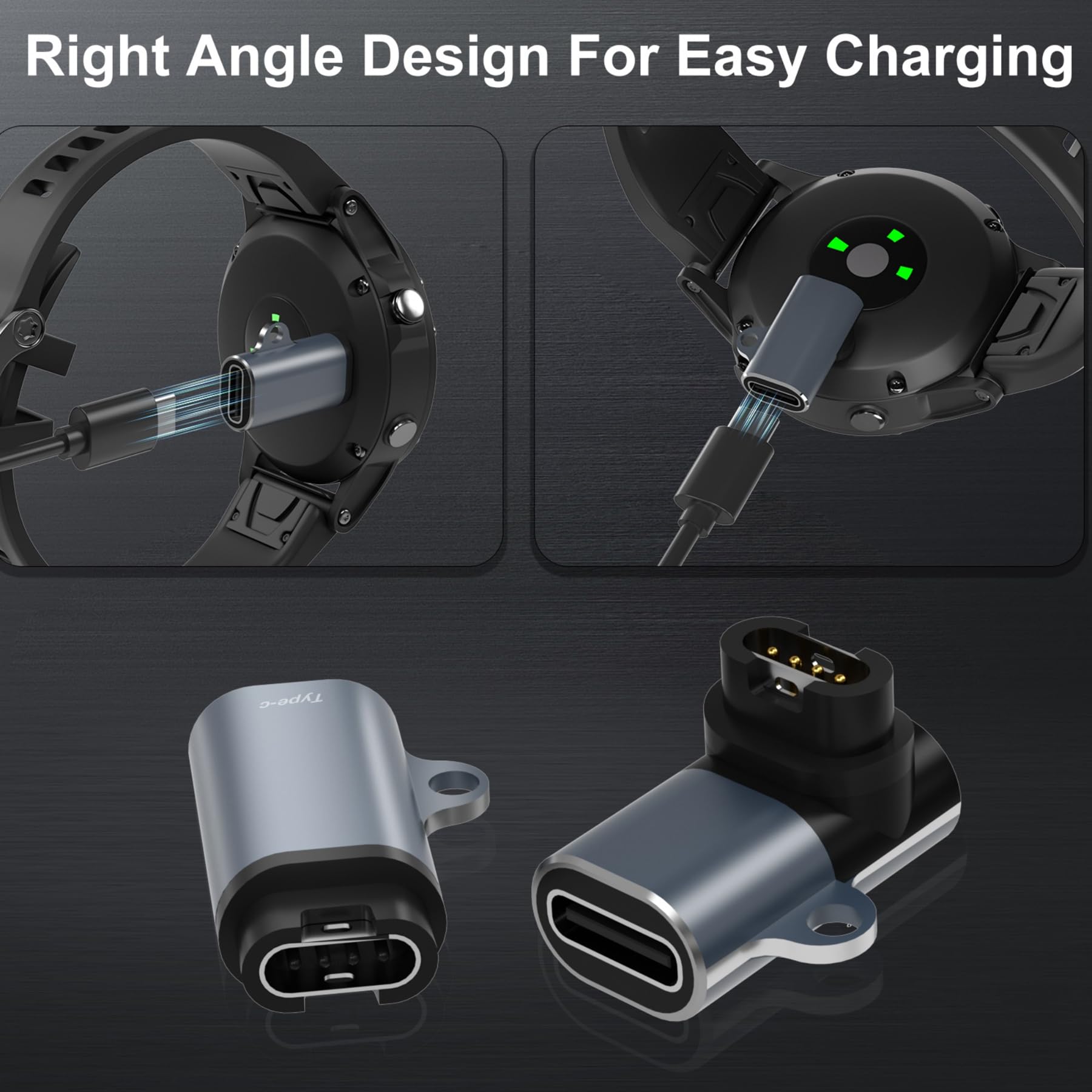 Adapter USB C, 2 sztuki, do Fenix 8/7/7X/7S/6/E, Forerunner 165/965/955/945/265/45, Vivoactive 5/4S, Venu 3/3S/2S/SQ, Epix Pro 2, Instinct