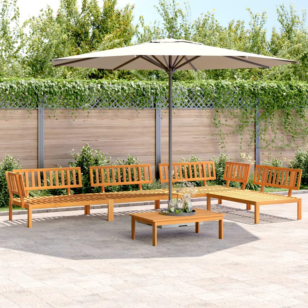 Divani angolari da giardino in legno massello di acacia – Divano ad angolo durevole in legno di acacia per esterni – Divani modulari per pallet Outdoor Lounge Set – Comodo divano da giardino