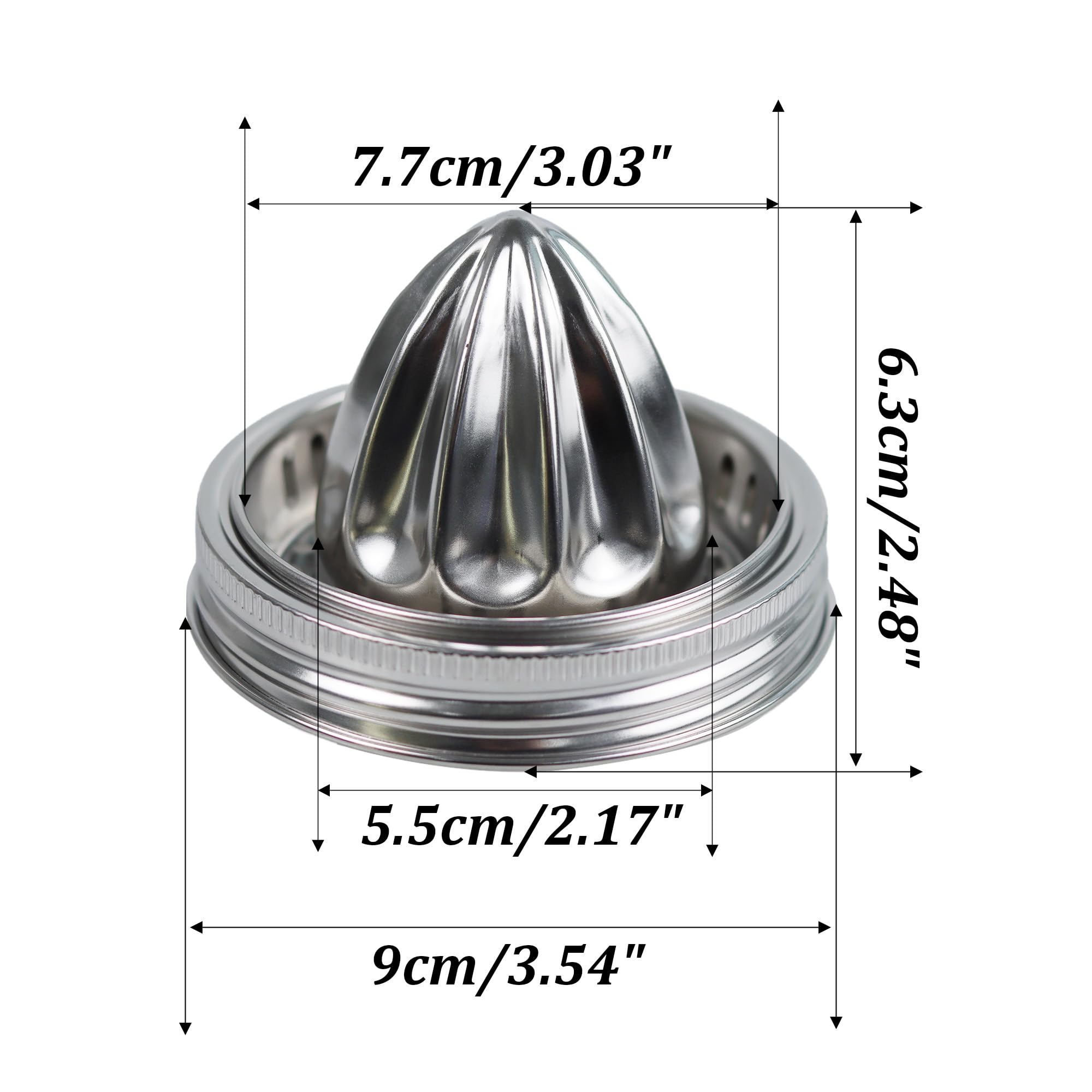 LVYKING 2 Pcs Stainless Steel Juicer Lid for Mason Jars, Manual squeezer for Lemon and Orange, Citrus Reamer Juicer for Wide Mouth Mason Jars