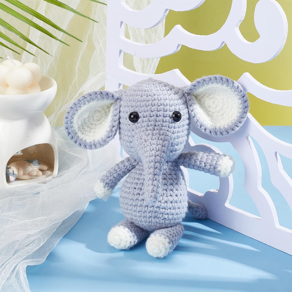 FREEBLOSS 5 Set Häkelset Häkelelefant, Häkeltiere Set Für Anfänger Mit Video Tutorials, Häkel Starter Set, Häkelgarn Und Haken Set Für Anfänger, Strickset als Geschenk