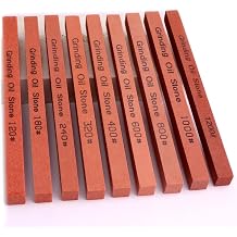 Sharpening Stone Set,9pcs Rectangular Sanding Sticks Knife Whetstone White Corundum Oil Stone for Knife,Most Bladed&Cutting Tool 5.9x0.39x0.39inch