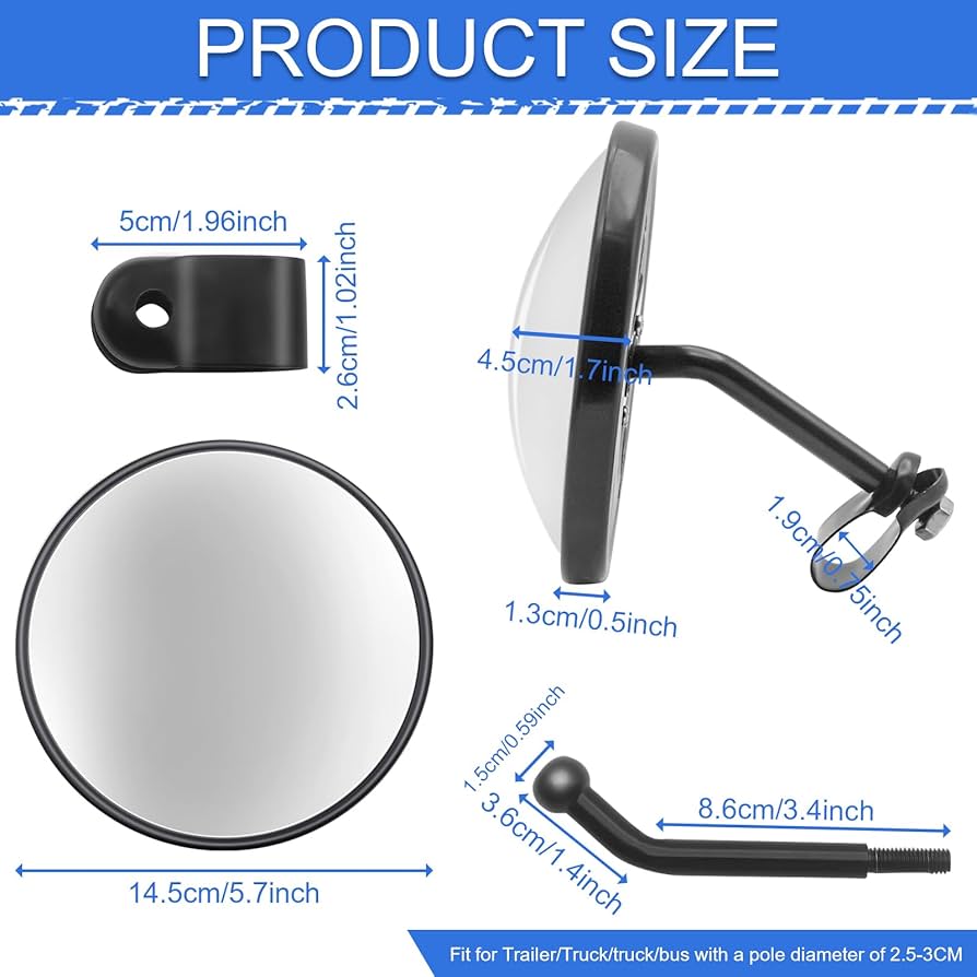 Free!　郁弥　ミラーストラップ【最終値下げ】 Amazon | ブラインドスポットミラー 【左側ミラー用】 2方向の