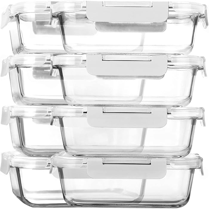Buy [8Pack,30 oz]Glass Meal Prep Containers,MCIRCO Glass Food Storage