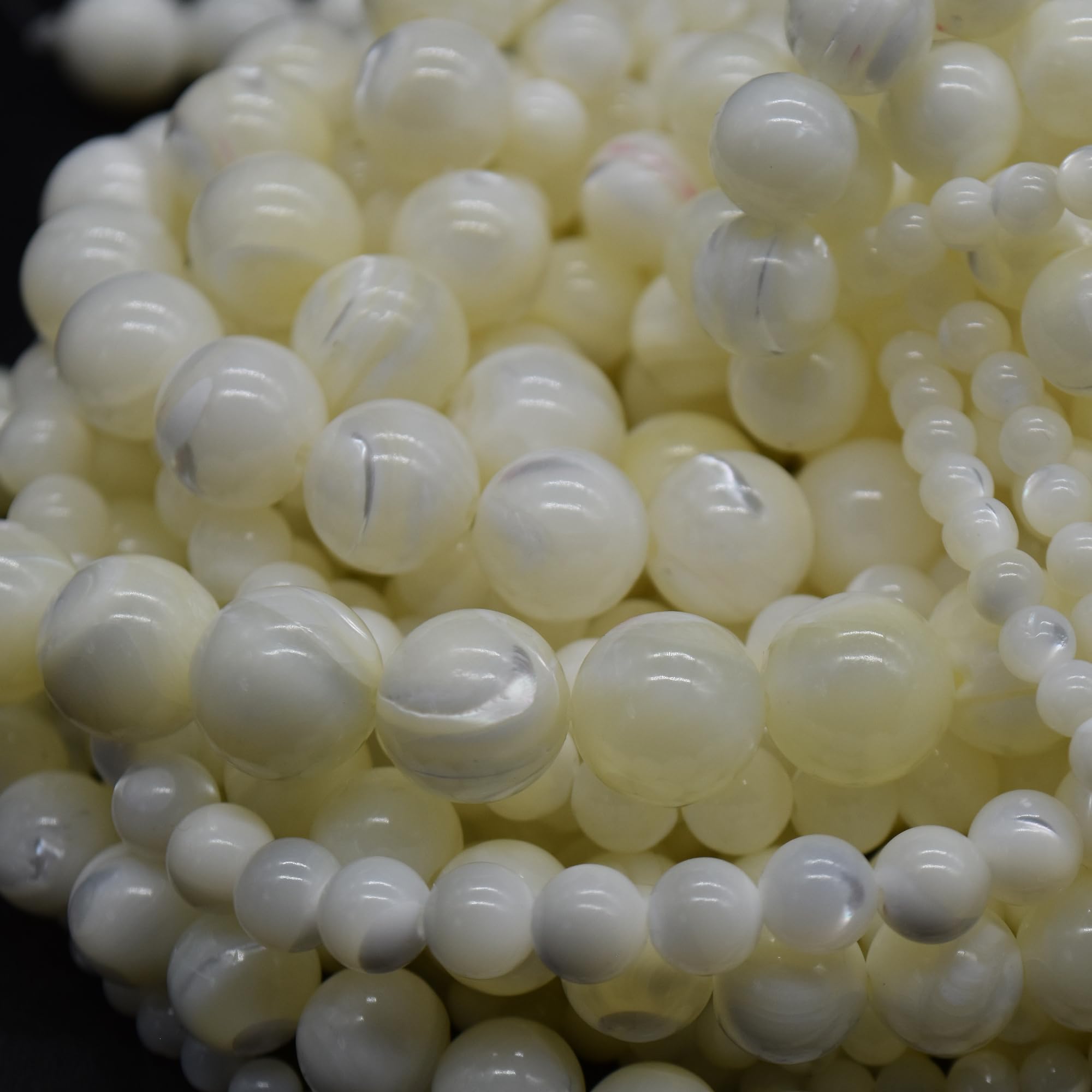 Grade A Natural Mother of Pearl Shell Round Beads - 10mm (39-42 Beads)