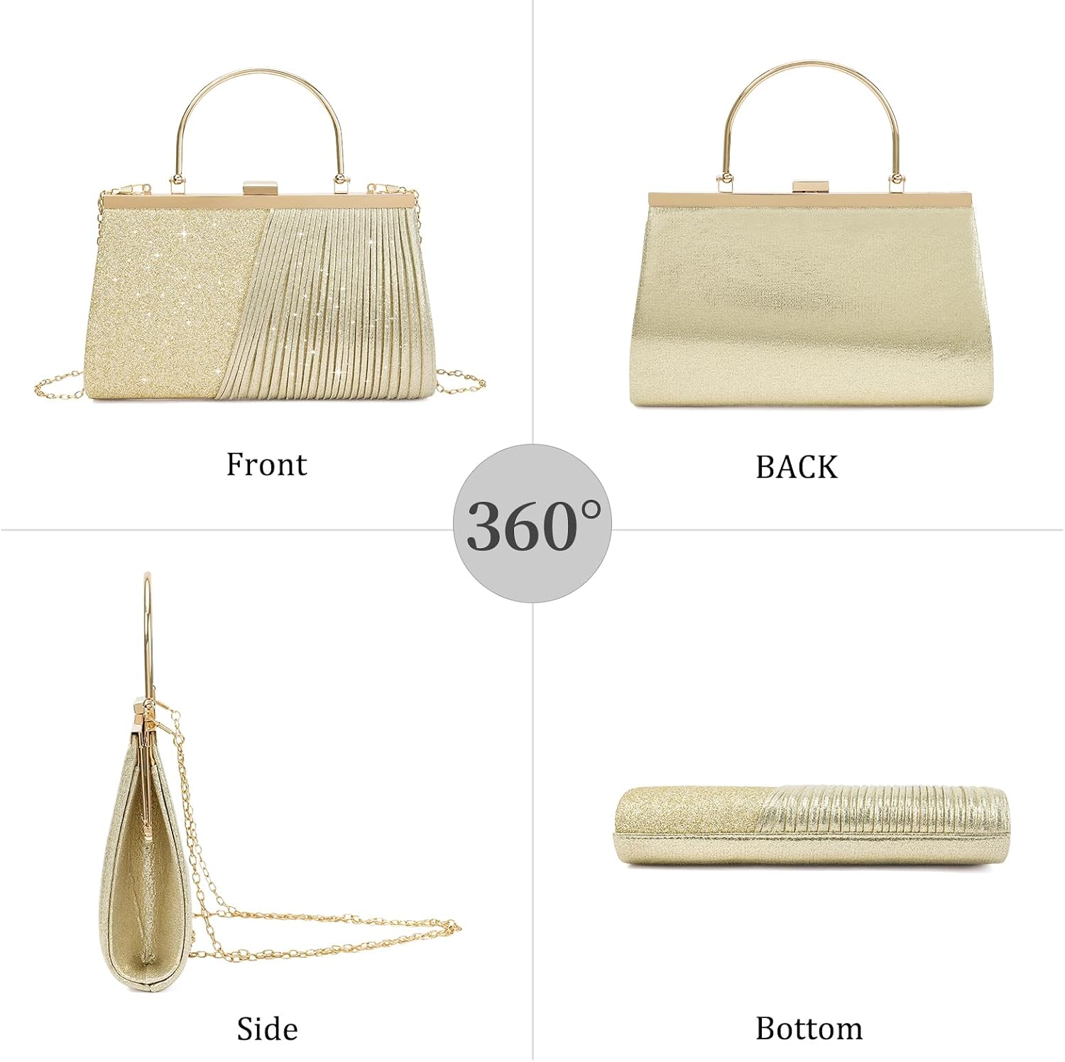 Clutch Purses for Women Evening Bags Crossbody Shoulder Handbag with Chain for Prom Wedding Party
