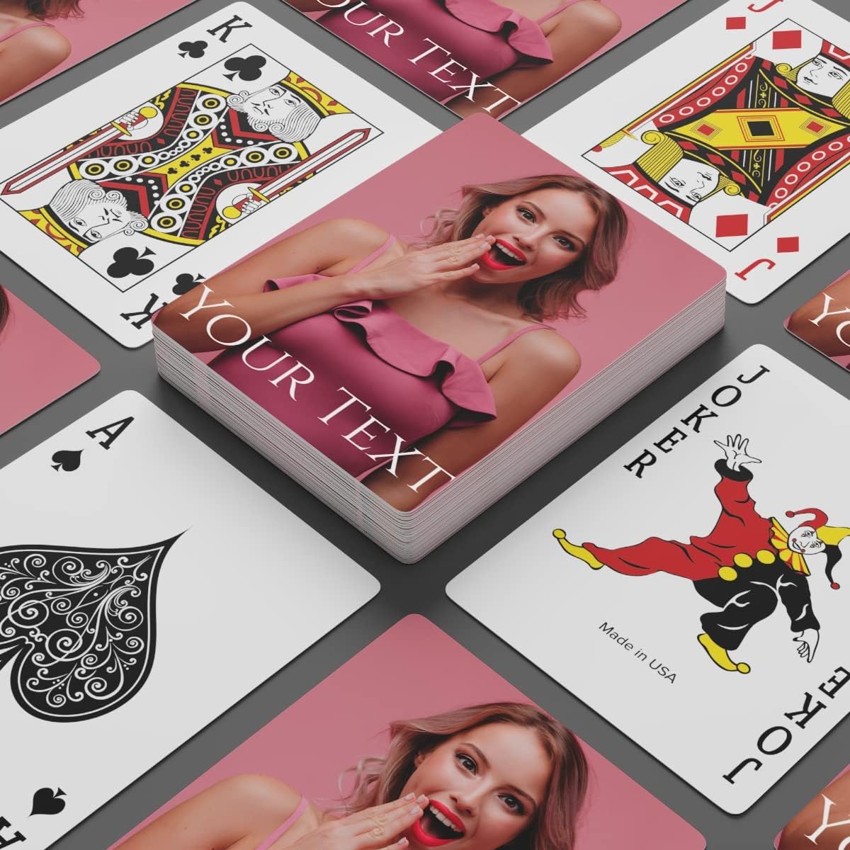 Printualist Custom Playing Cards Deck for Casino, Poker or Games - Personalized 52-Card Standard Playing Deck with Photo, Logo, Text