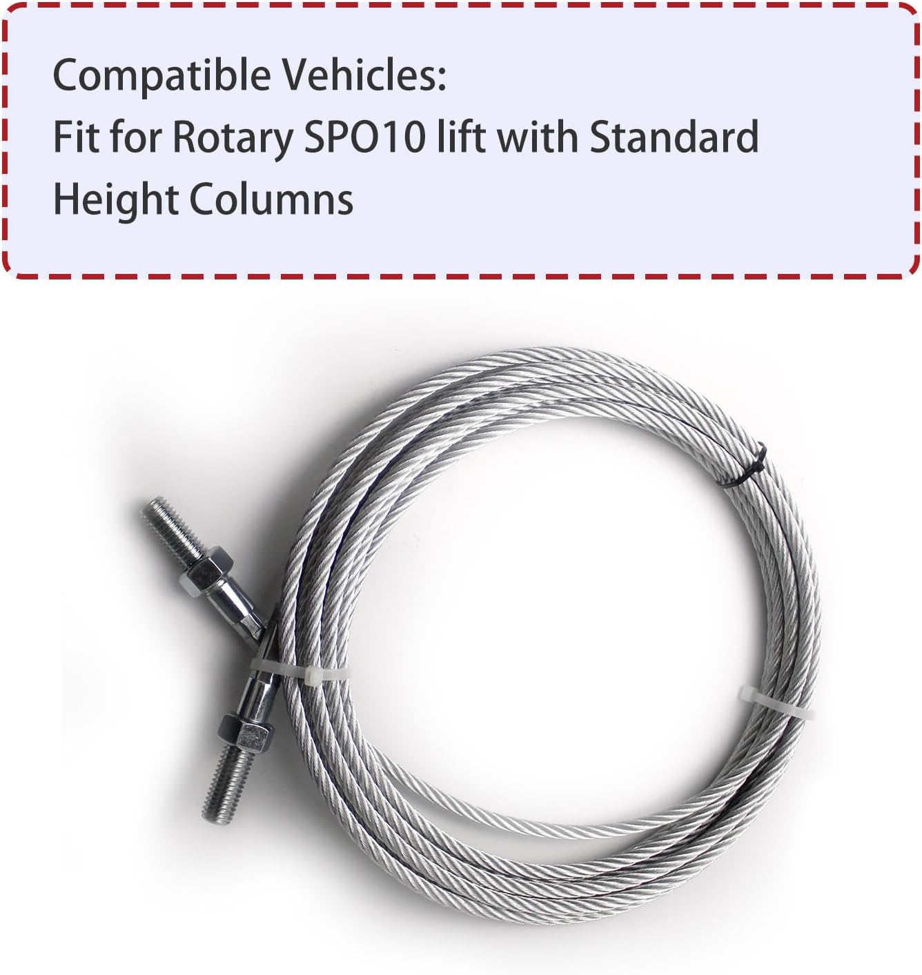 2 Set Equalizer Cables N372 Fit for Rotary Lift Model SPO10 Replace N372/BH7529-86, 30 Ft Silver