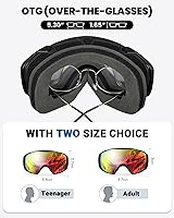 Vista 2 de OutdoorMaster Gafas de esquí con cubierta, gafas de nieve para snowboard OTG antivaho