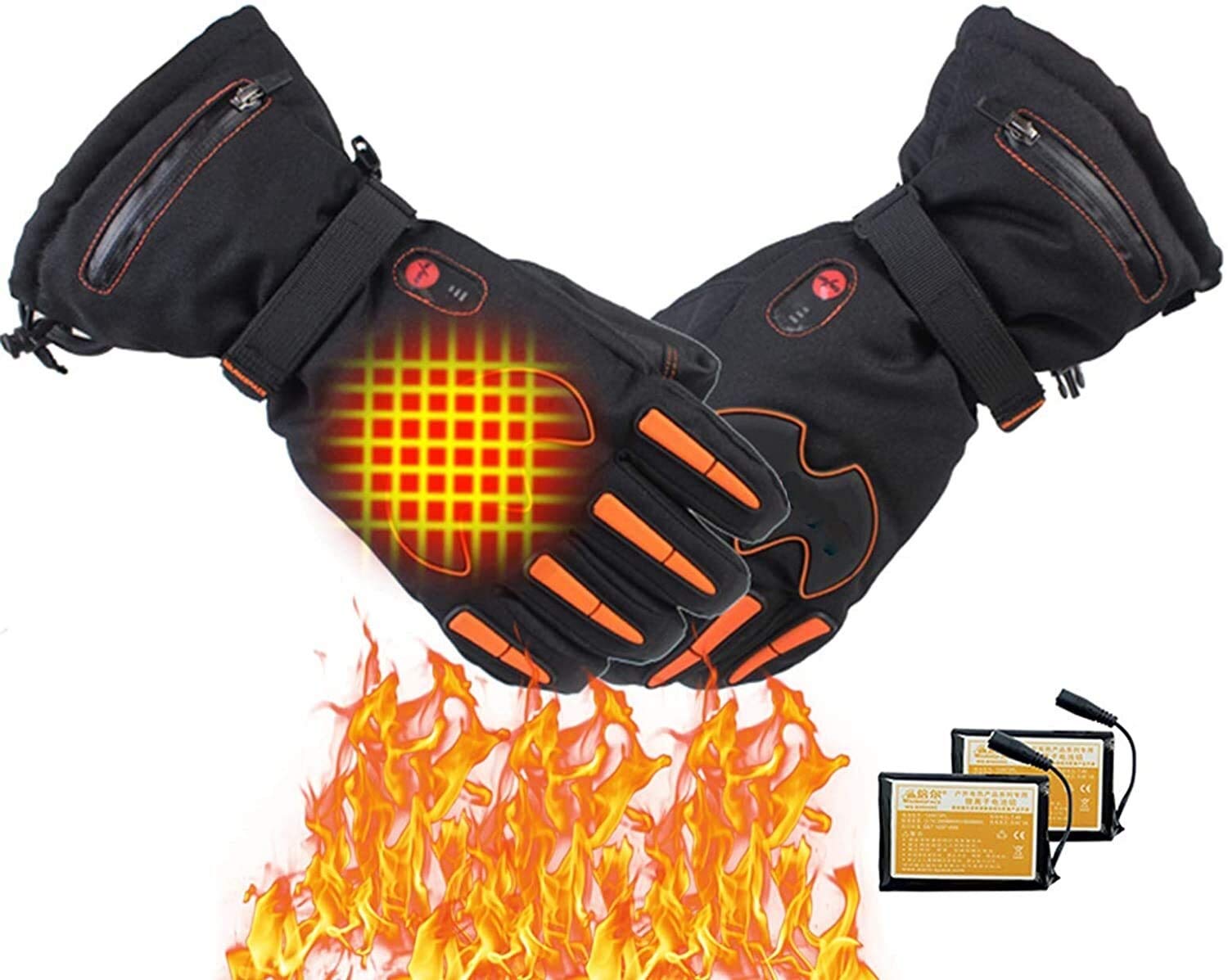 Gants chauffants tactiles et imperméables pour ski et camping hivernal