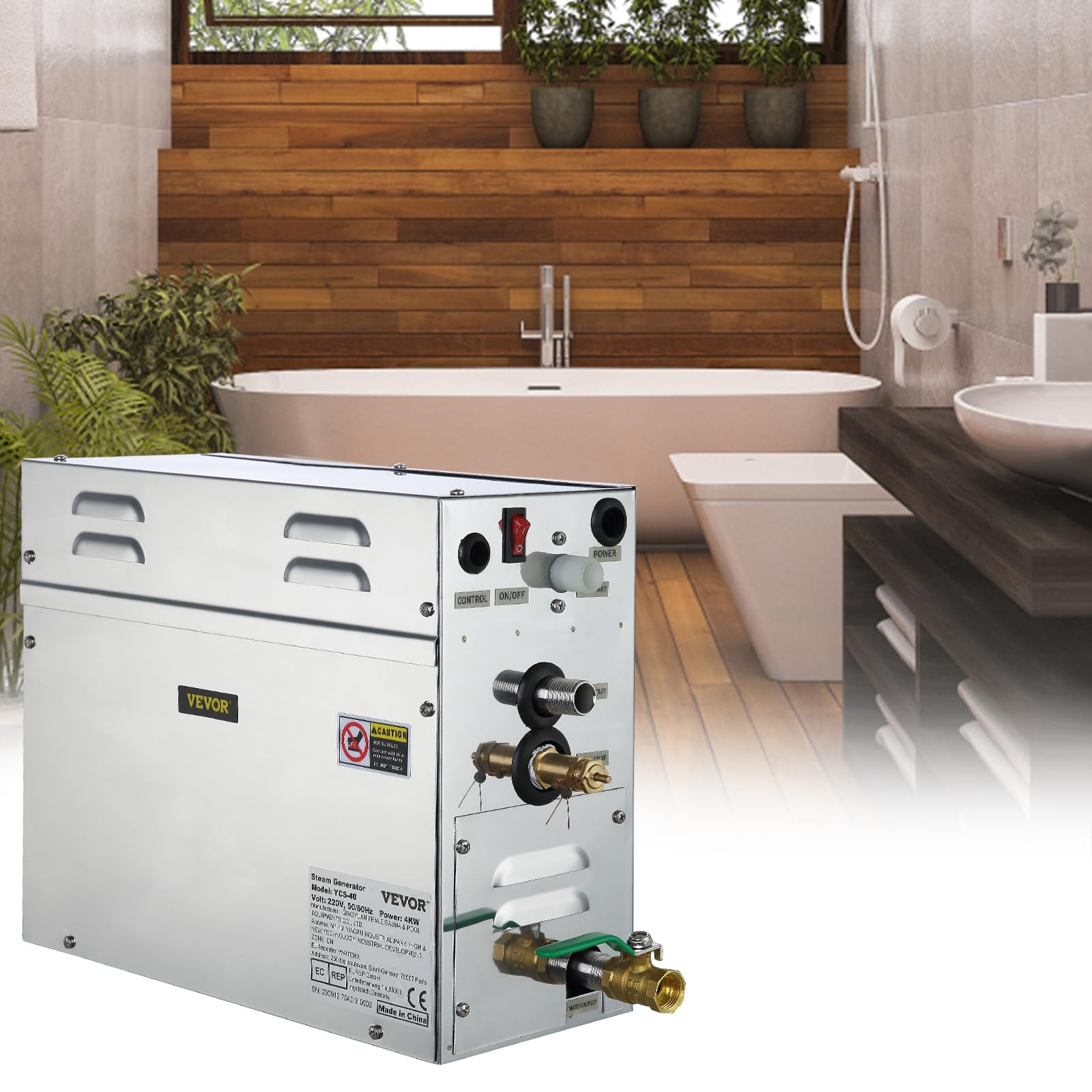 Générateur de Vapeur Sauna 9 KW 220 V 8,5-11,3 m³ 35 ℃-55 ℃ LT-90