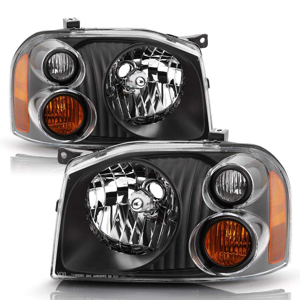 Headlight Pair For 2009-2021 Nissan Frontier Truck - Driver & Passenger Halogen Chrome Housing