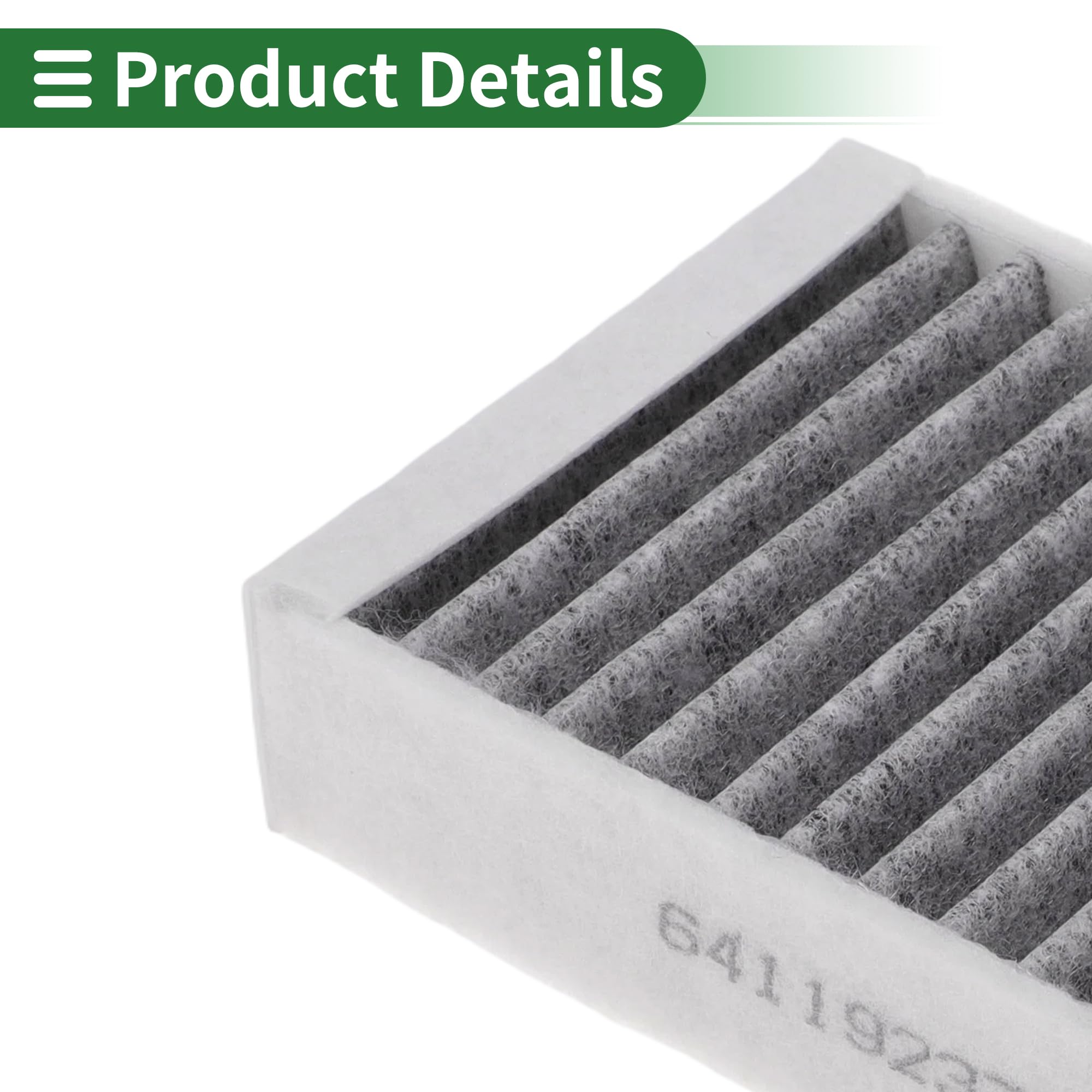 Filtro Abitacolo n. CU17212/907520 per BMW X3 F25 SDrive18d Diesel 2012-2017 per BMW X3 F25 SDrive20i Benzina 2014-2017 in tessuto con carbone attivo, 4 pezzi.