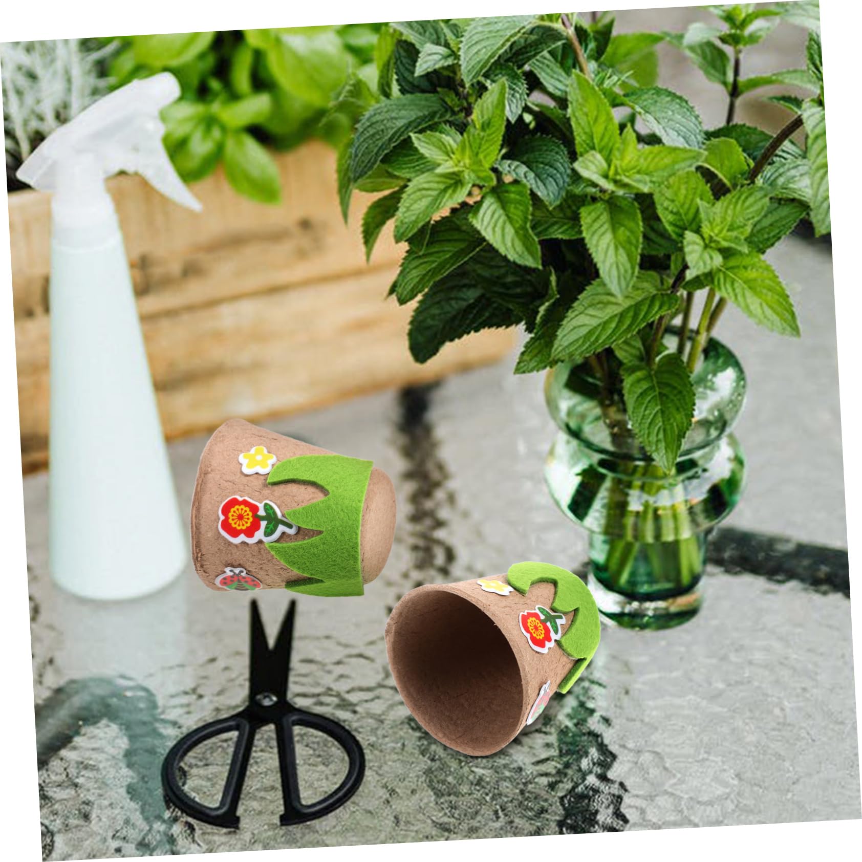 Abaodam 4sätze Pflanzbecher Mit Aufklebern Bastelset Für Gartenpflanzen Kreative Pulp-töpfe Für Anzucht Von Blumen Und Pflanzen Einfach Zu Und Inspirierend Für Hobbygärtner