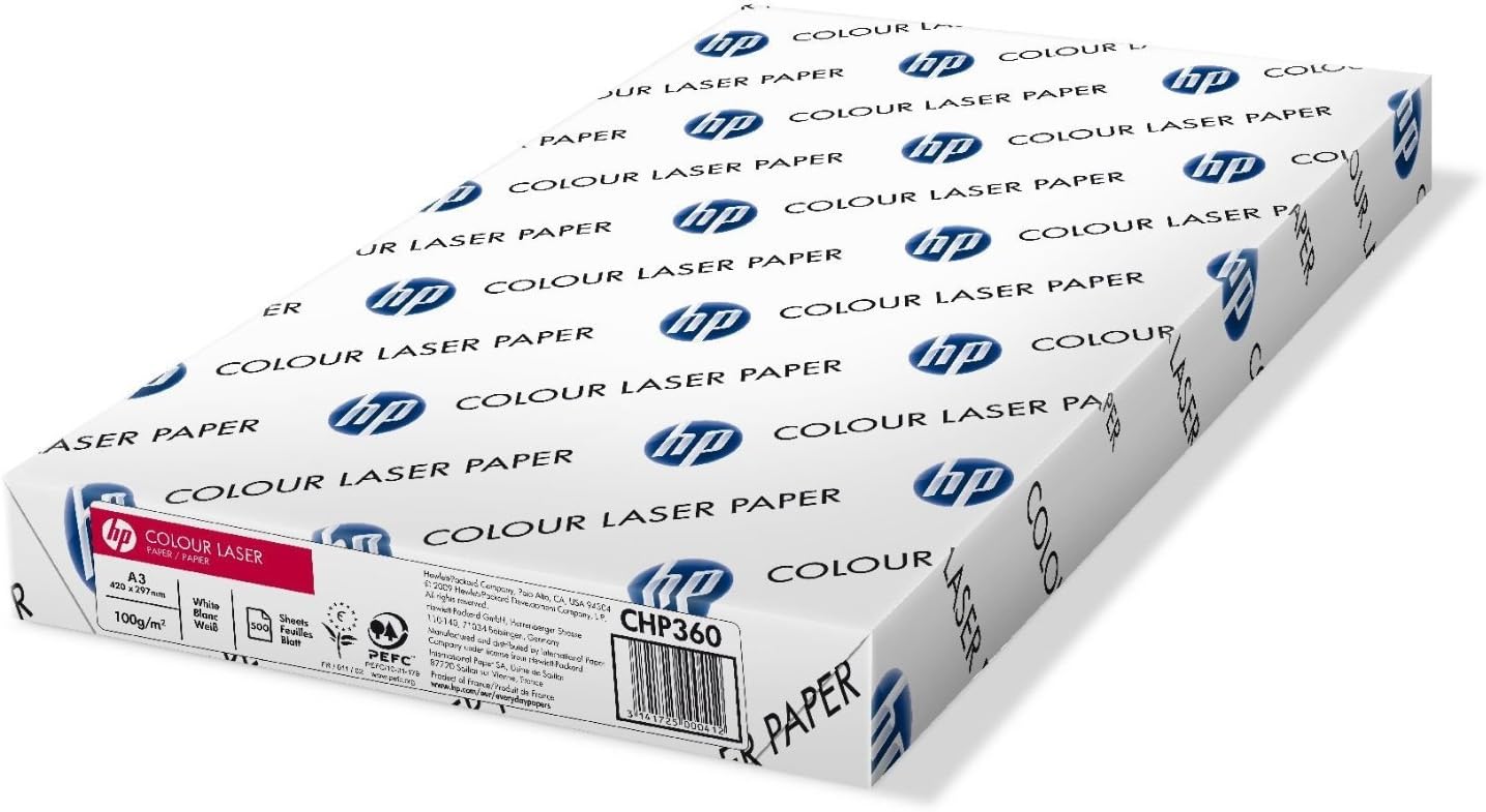 HP Colour Laser Paper Smooth Ream-Wrapped 100gsm A3 White Ref HCL1024 [500 Sheets]