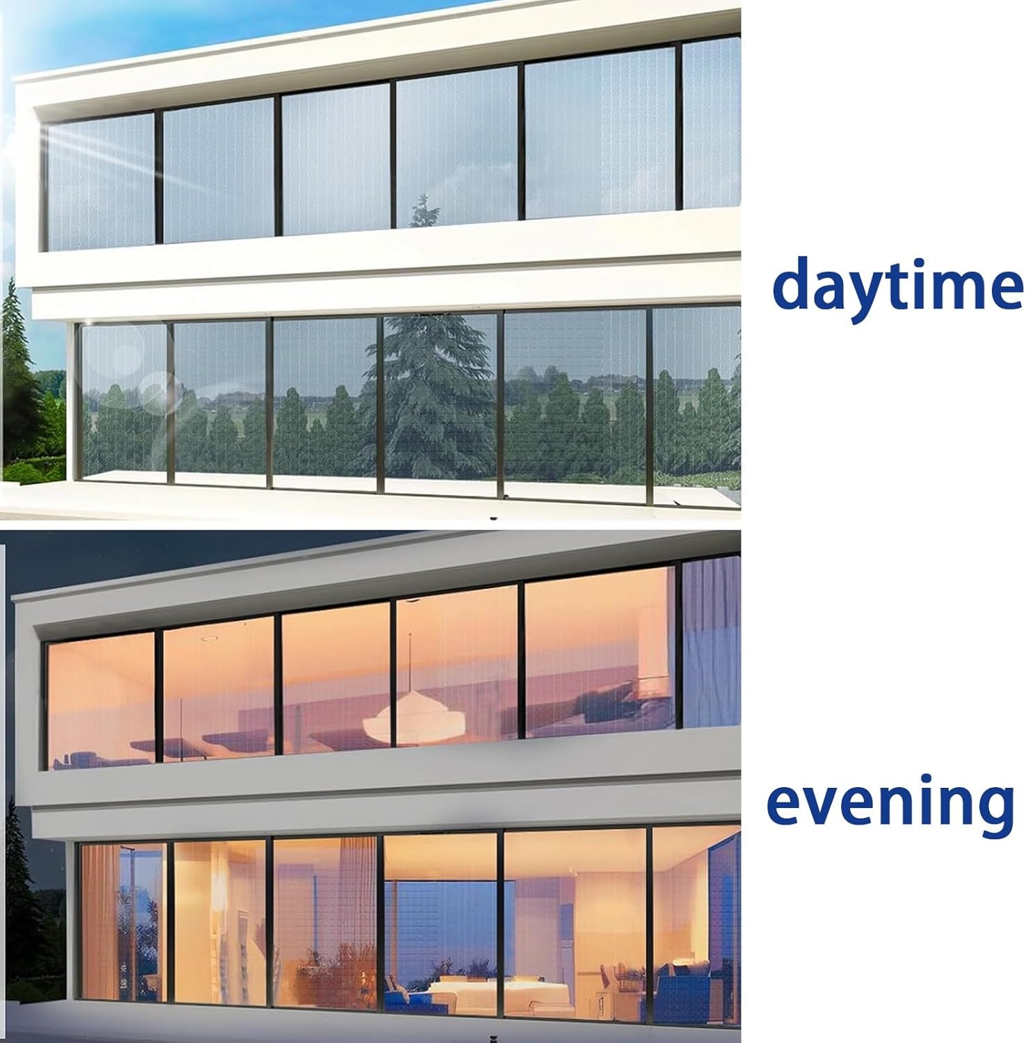 One Way Window Film Silver Anti UV Window Film Privacy Mirror Anti Glare Reflective Window Film Heat Control Window Tint Sun Blocker Window Sticker Privacy Film For Glass Windows ( Color : Silver , Si