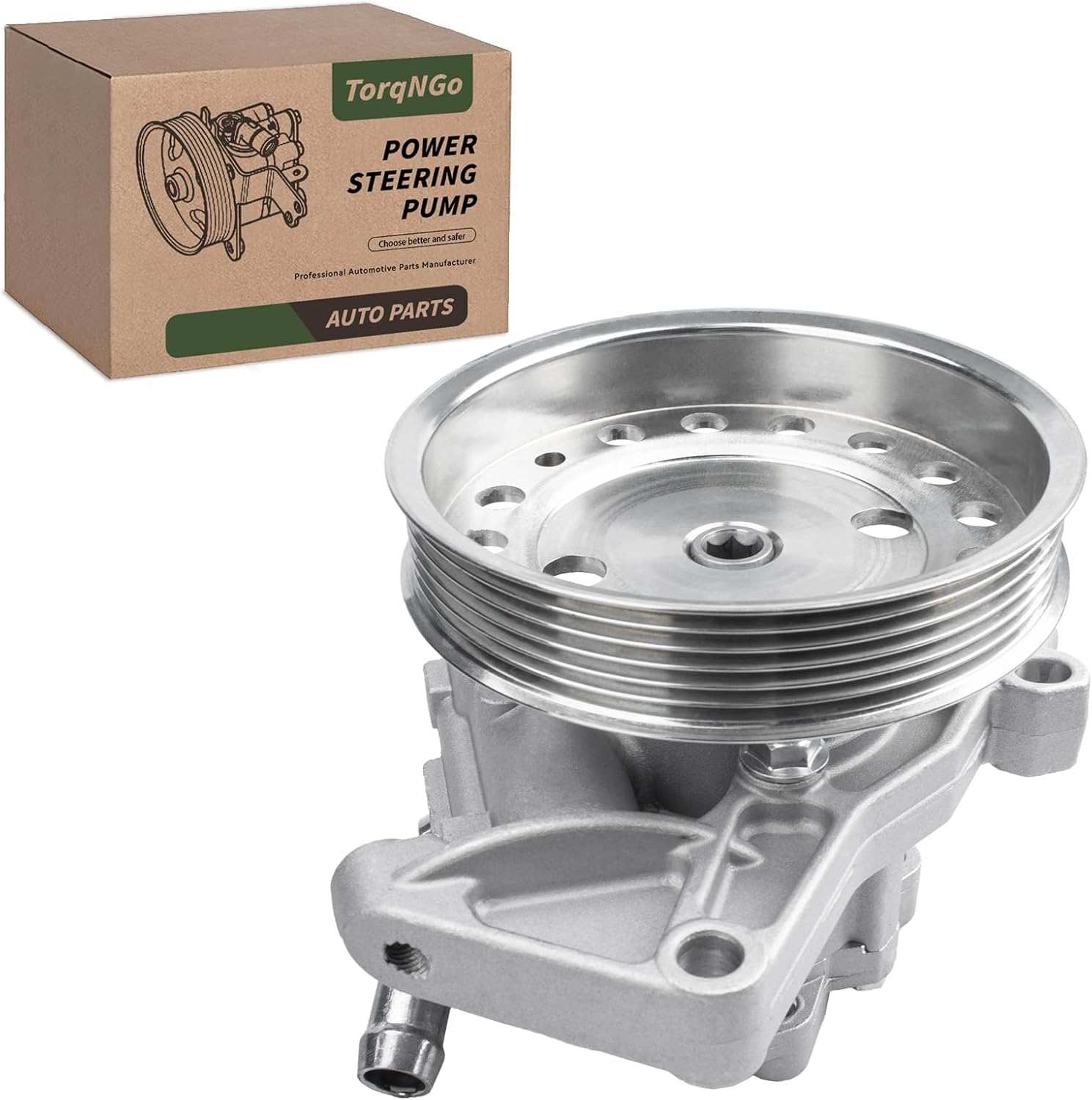 21-106 Power Steering Pump Assembly with Pulley Compatible with Volvo XC90 2007 2008 2009 2010 2011 2012 2013 2014, 3.2L Power Assist Pump Replace # 360001650, 36000165