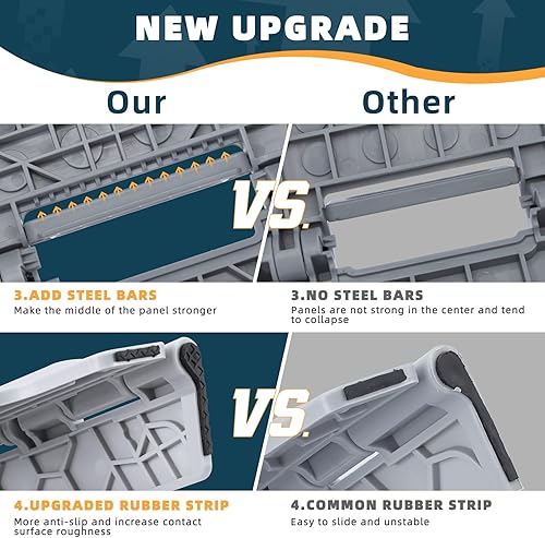 Miniatura 175 de Taburete plegable resistente de alta calidad de 13 pulgadas de altura para adultos, taburete de cocina, jardín, baño, color blanco Blanco,Bicolor