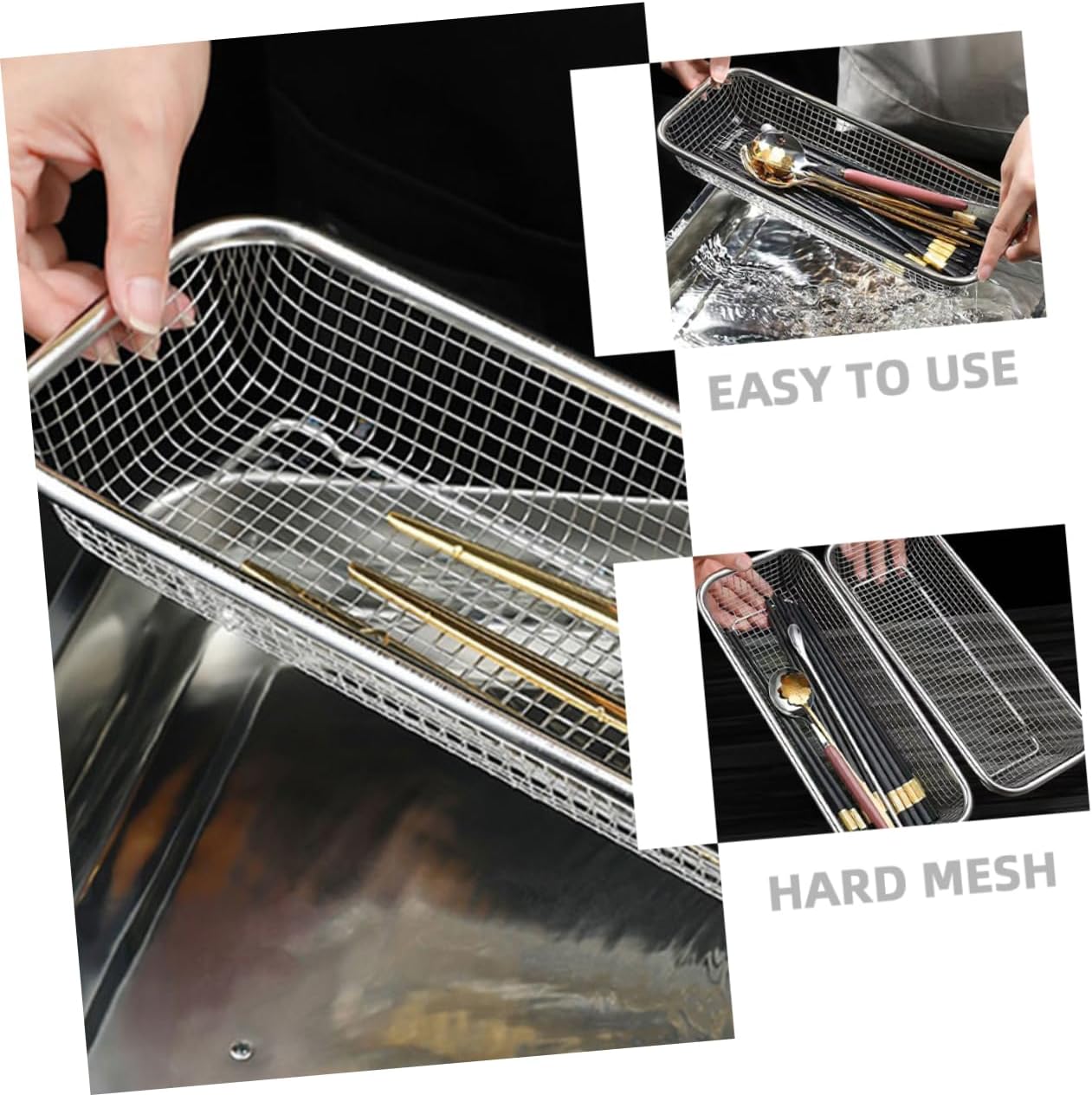 4pcs Dishwasher Cutlery Holder Drain Basket Multi-use Tableware Storage for Kitchen Rustproof Design for Washing Utensils Fruits and Vegetables