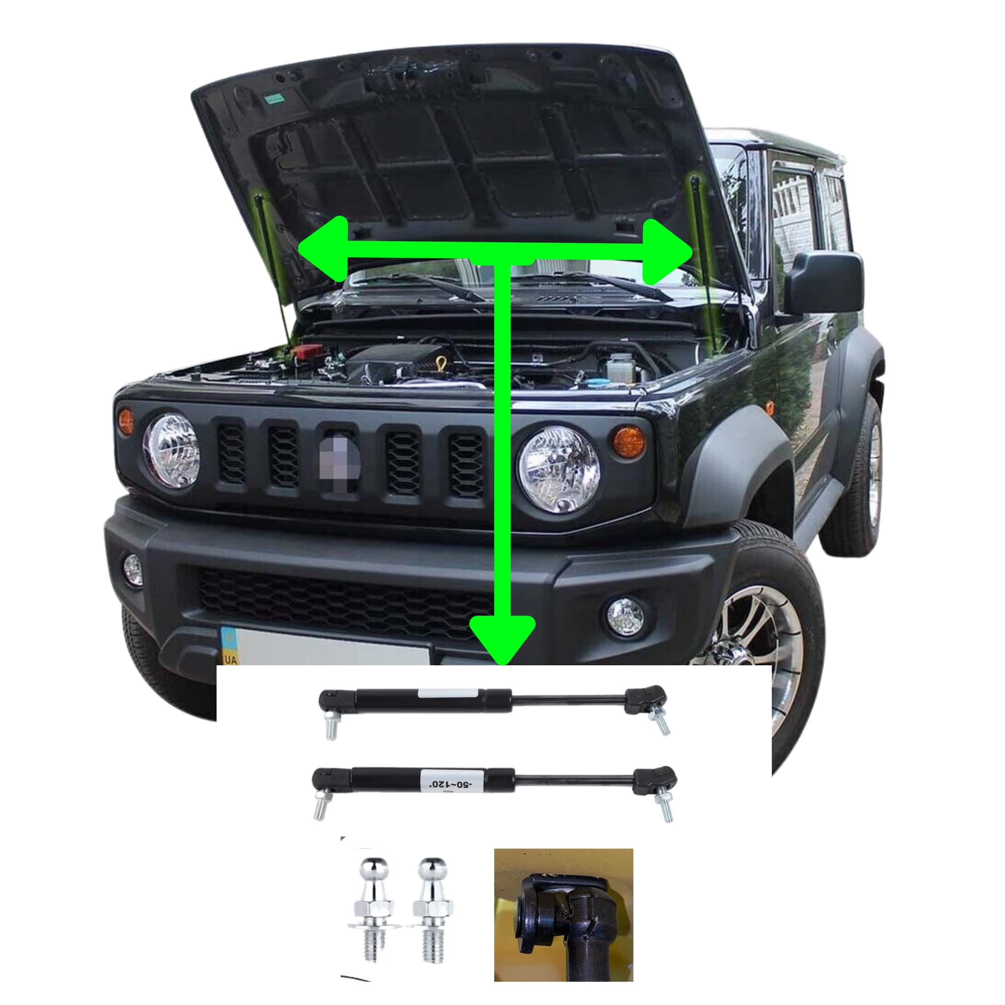 Buy Jimny.mall Suzuki Jimny Hydraulic hood struts conversion kit JB64