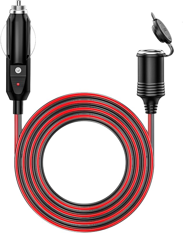 Extensão de cabo para acendedor automotivo Kewig 12/24 V, 16 AWG, com fusível de 15 A – 1 unidade